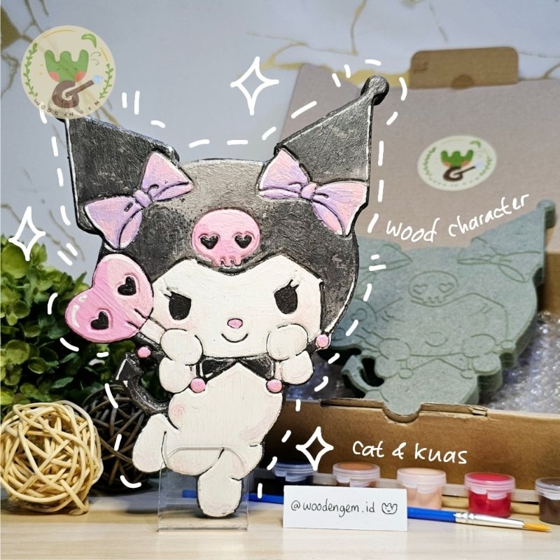 

WOOD EN GEM DIY WOOD CHARACTER PAINTING KIT MEWARNAI MELUKIS KAYU KARAKTER HAMPERS SOUVENIR LUCU