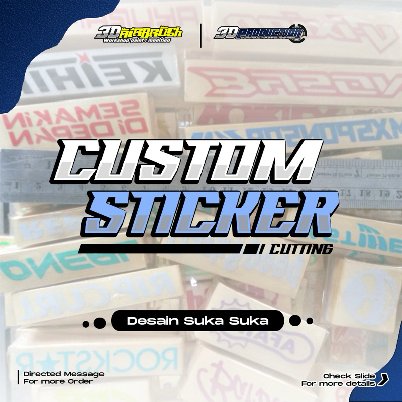 

Custom Stikcer Cuting | Request Nama sendiri, Merk dll | Stiker anti air , Waterproof | Stiker Timbul
