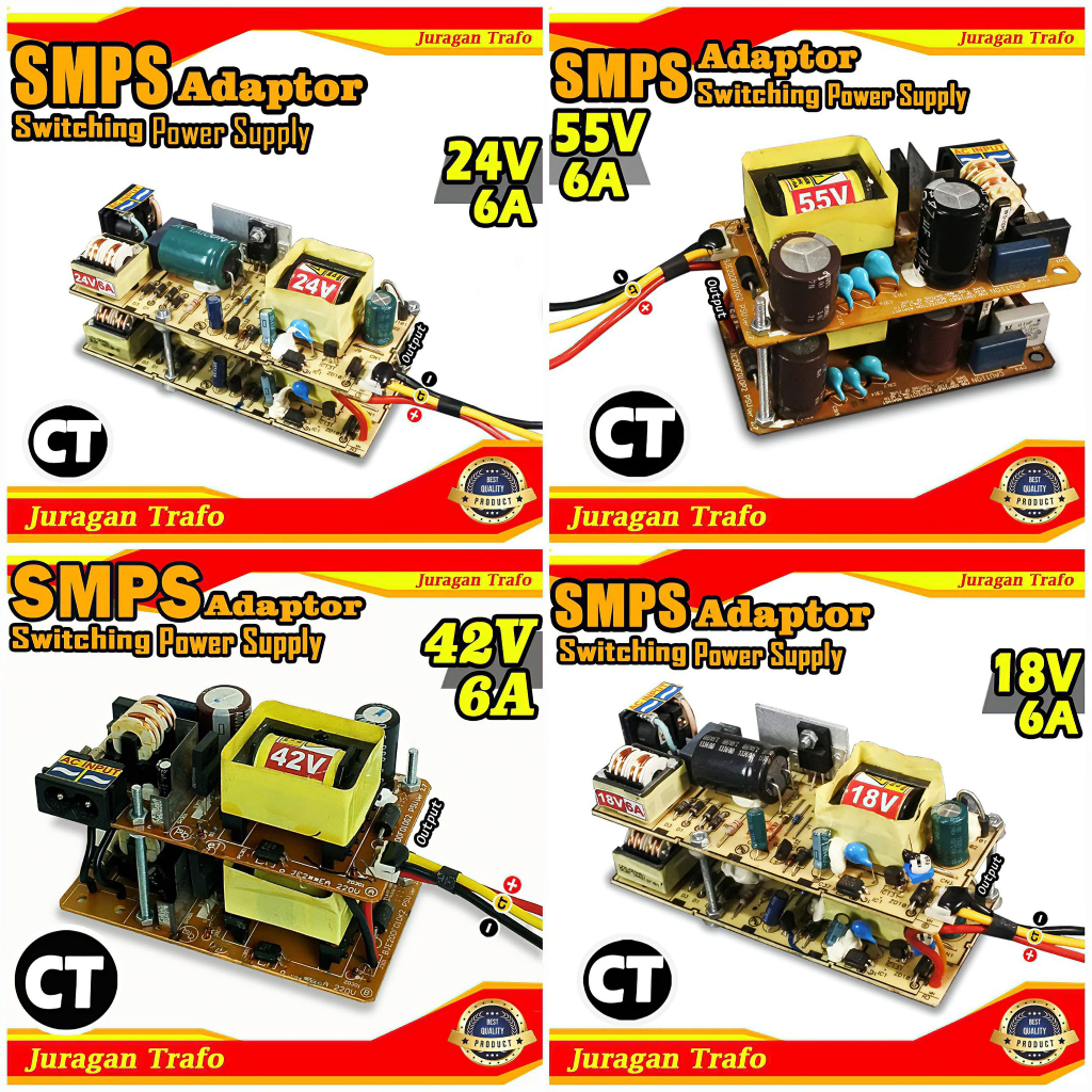 Adaptor SMPS Switching Power Suply 12V 24V 24V 32V 35V 42V 45V 55V 3A / 6A CT & NON CT