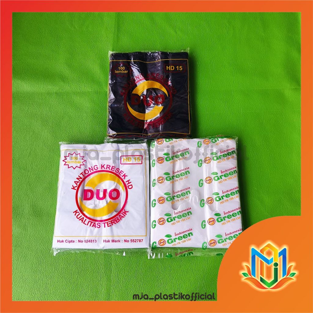 Kantong kresek 15 DUO isi 100 lembar putih dan hitam tas plastik keresek ukuran 15 bening