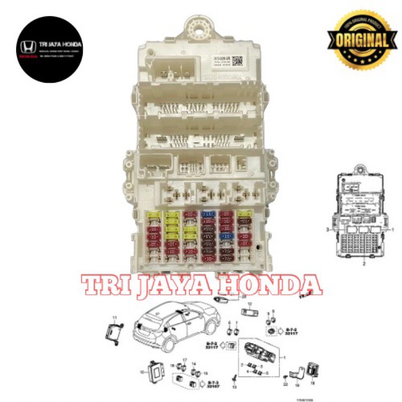 Fuse Box Bok Sekring Skring Dalam Mobil Honda HRV 1.5 / 1.8 CC 2018 2019 2020 2021 Matic CVT Origina