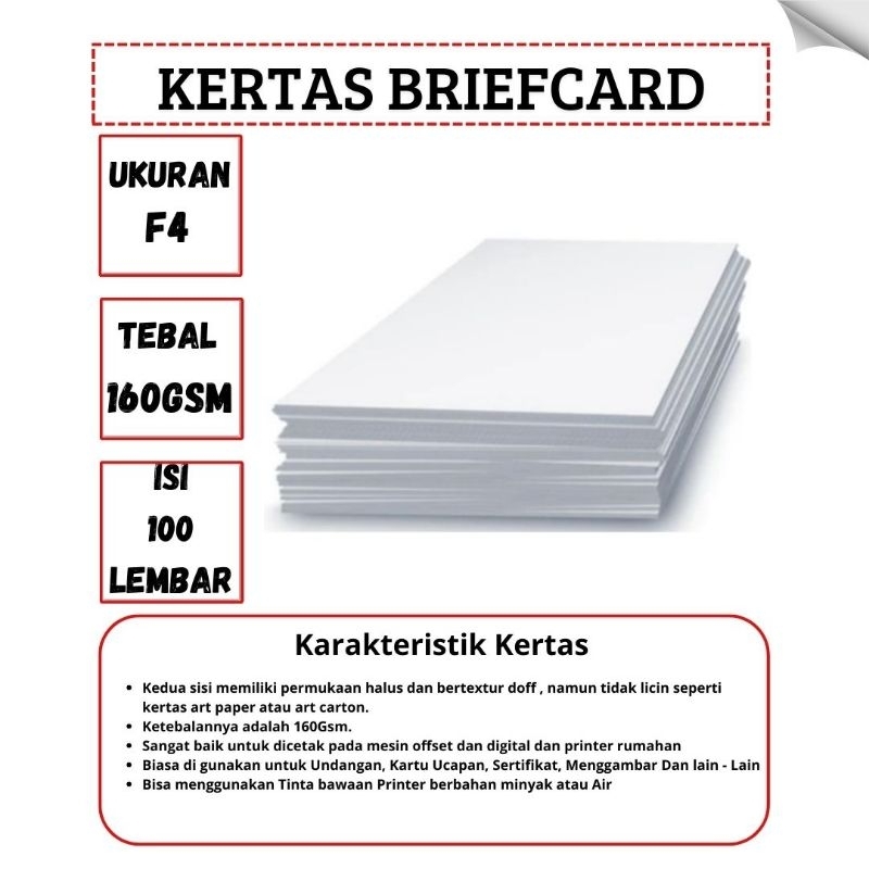 

100 lembar Bc F4 160gsm putih