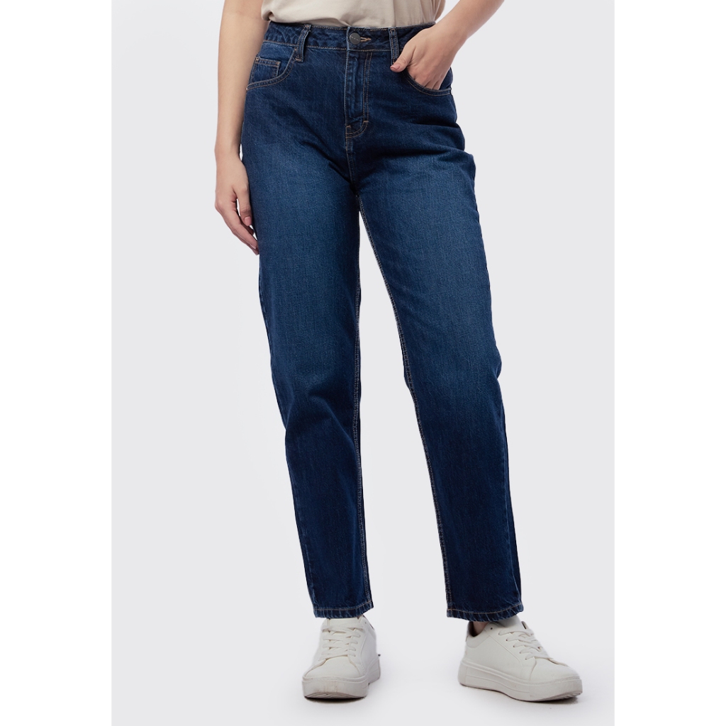 TiraJeans Mom Jeans Denim Pants Dark Blue