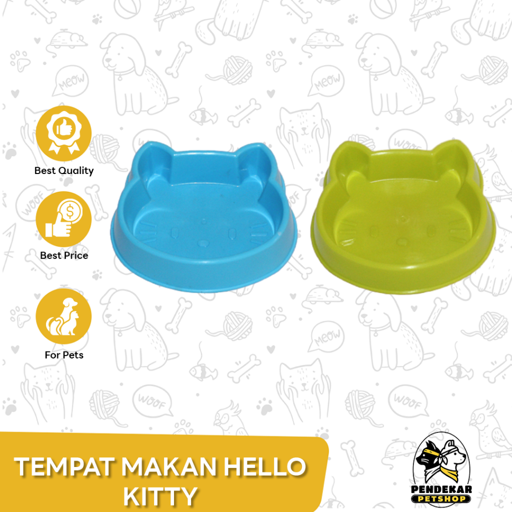 Tempat Makan Hello Kitty Lucu / Tempat Makan Kucing - Anjing ((Lucu)