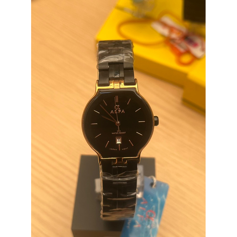 JAM TANGAN  wanita black rose ALFA 88118L ORIGINAL 1000%