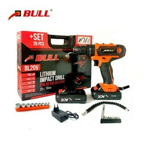 PROMO  BOR BATERAI BULL BL 20V / Bull Mesin Bor Beton BL20V (Lithium Cordless Impact Drill BULL BL-2