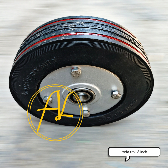 Roda troli 8 inch / roda troli karet swallow / roda lorry ukuran 8 inch kapasitas 500kg