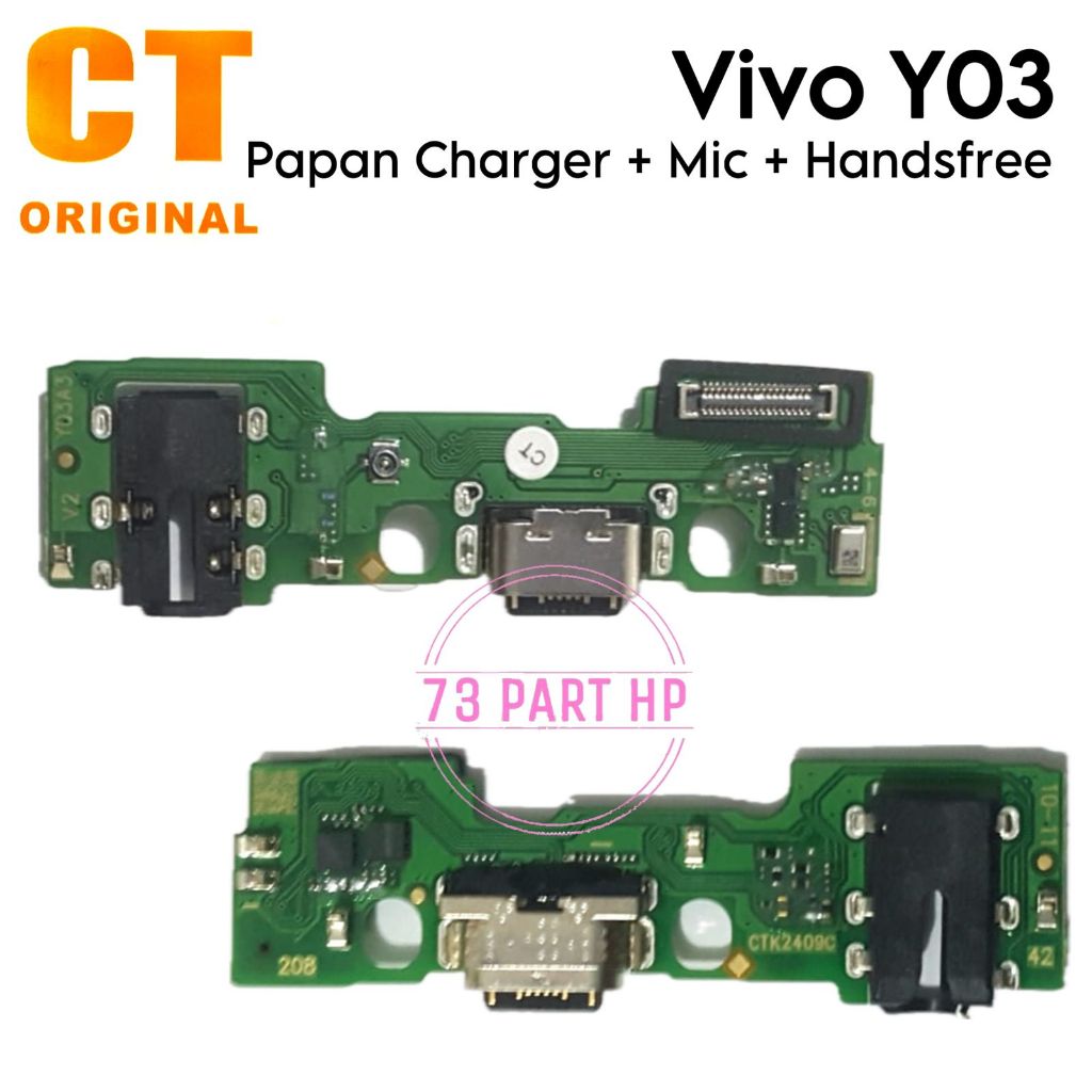 Papan Konektor PCB Charger Mic + Handsfree Vivo Y03 / V2332 - Flexible Flexibel Fleksibel Fleksible 