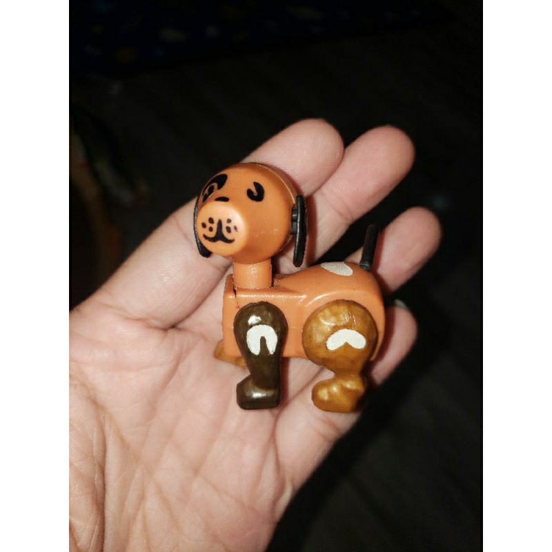 LITTLE PEOPLE FARM BARN TROUGH VINTAGE WOODEN TOY CHUG A LOG LOG TRAIN BROWN DOG ANIMAL MADE IN HONG