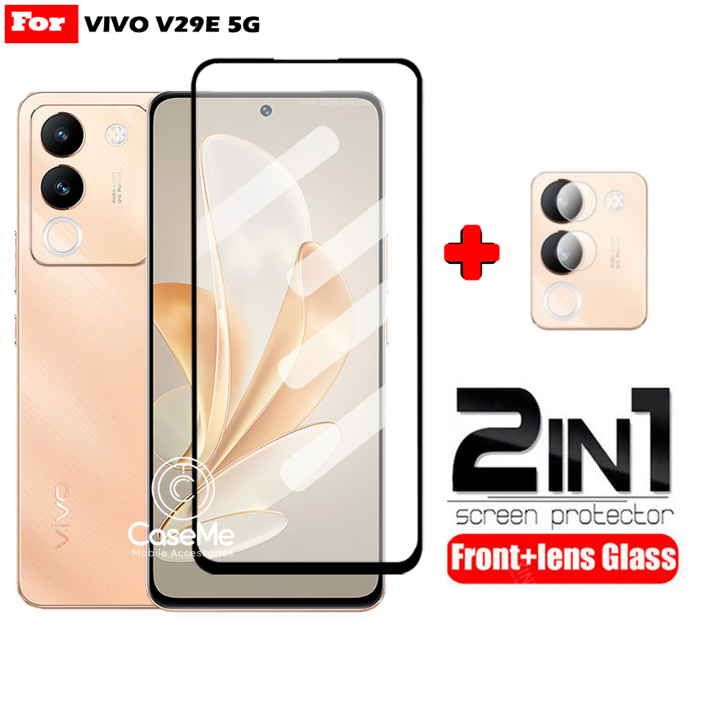 Paket 2in1 Tempered Glass Layar Vivo 29E 5G,V25,V25E,V23E 4G,V23E 5G Free Anti Gores Kamera
