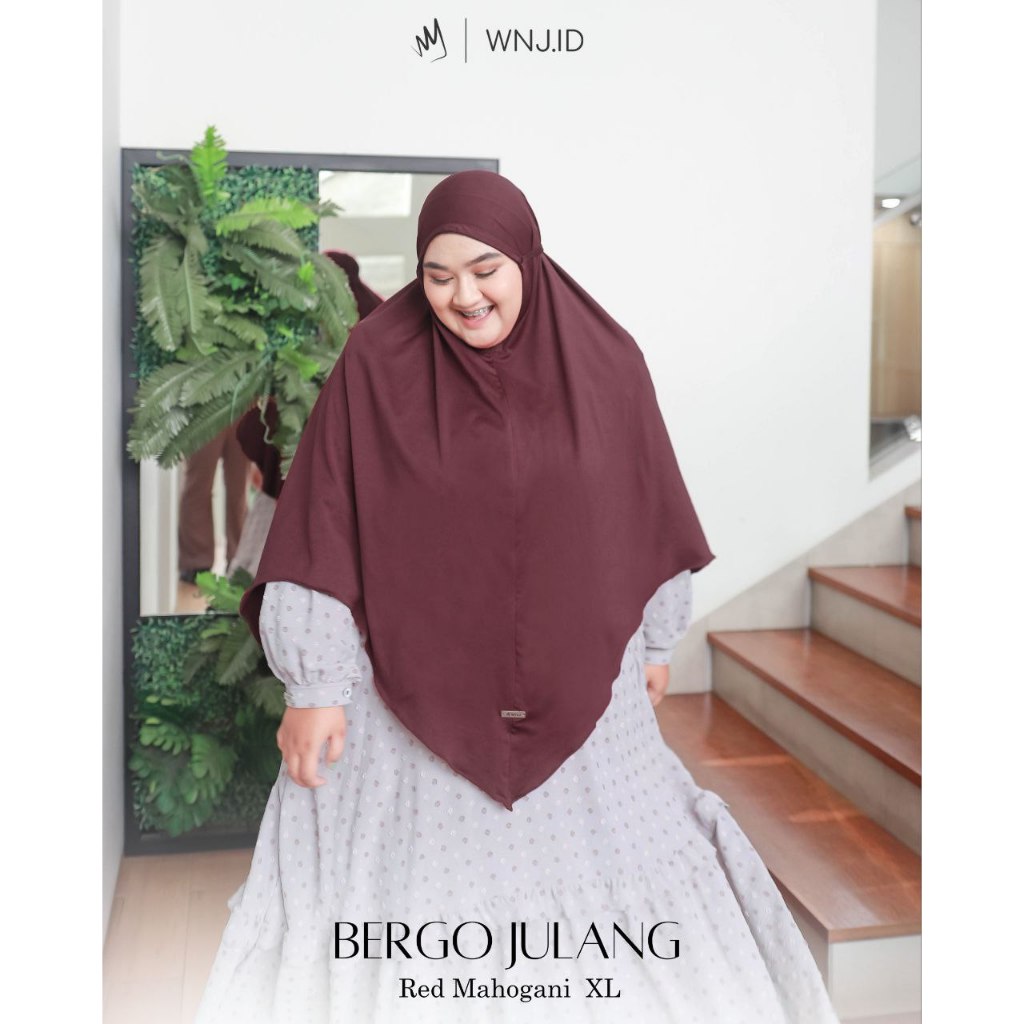 Bergo Julang by Wanoja Jilbab Instan Tali Wanita Ukuran Jumbo Syari Size M, L, XL Adem dan Ringan