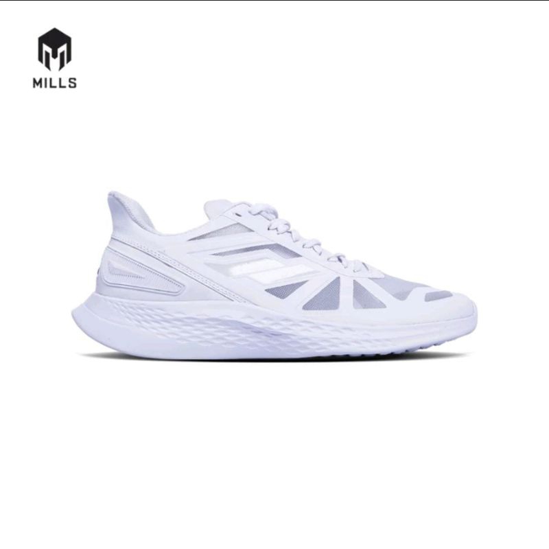 Mills –TREXIMO SAGA- ALL WHITE - Sepatu lari /Running /Trail Run / Basket /BTS Futsal Football Casua