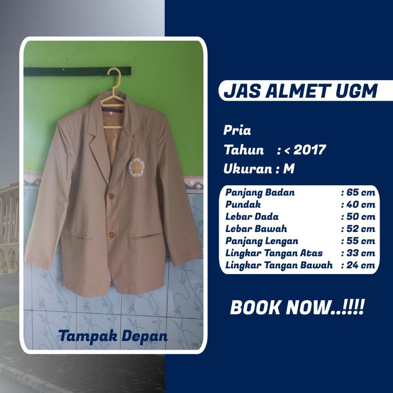 Jas Almamater UGM Ukuran M Pria Dua Kancing