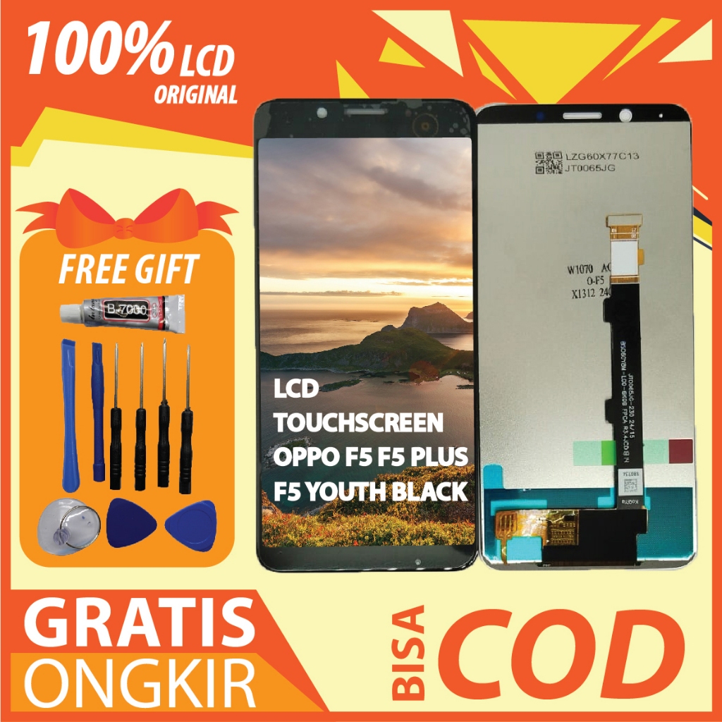 【ORIGINAL 100%】LCD TOUCHSCREEN OPPO F5/ F5 PLUS/ F5 YOUTH BLACK FULLSET TOUCHSCREEN / ORIGINAL100%