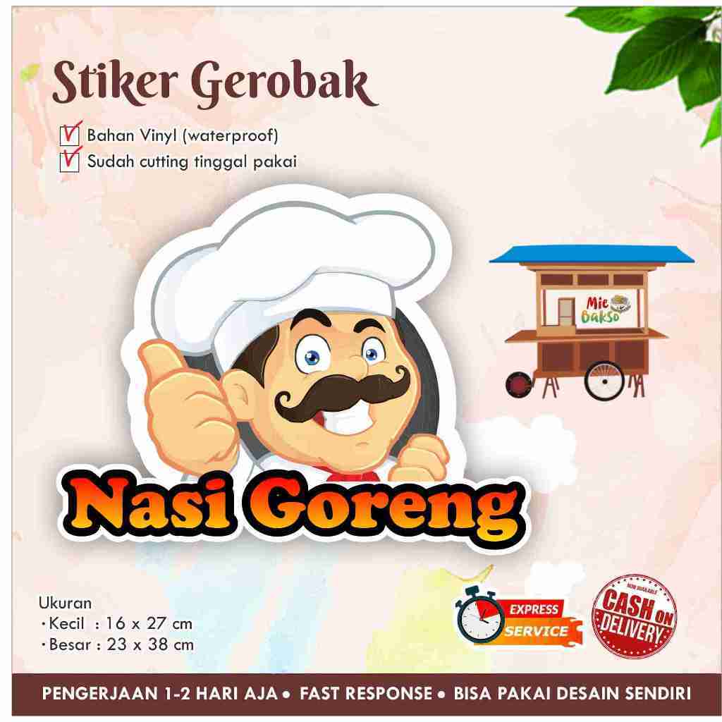 

STIKER KACA GEROBAK VINYL NASI GORENG / LABEL MAKANAN
