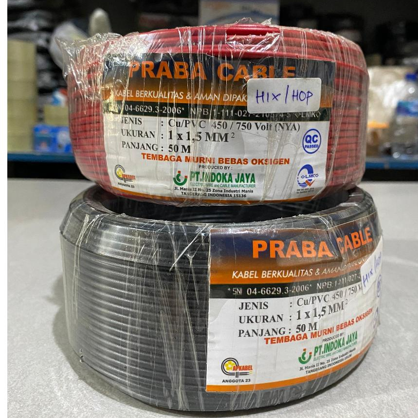 Kabel Praba NYA 1.5mm Kabel Lidi Tunggal
