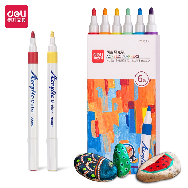 

Deli Spidol Akrilik / Acrylic Marker 6 warna / 6 colors HM911