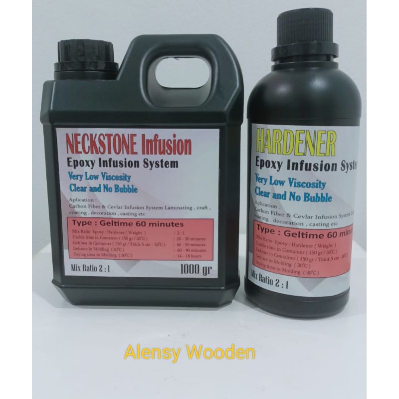 Epoxy Neckstone Infusion 1,5 kg , Epoxy Infusion ( 4 type ) untuk serat carbon , sangat encer