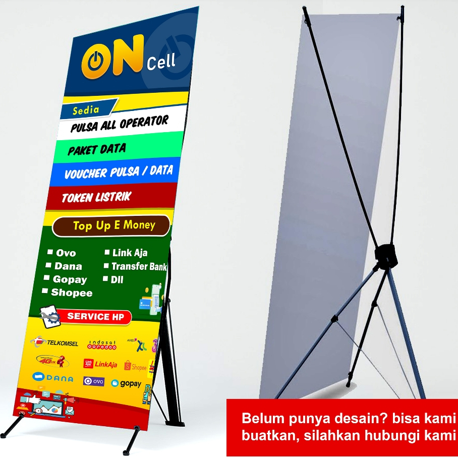 Cetak Spanduk | X-banner Outdoor | Stand Banner | Spanduk Konter Pulsa