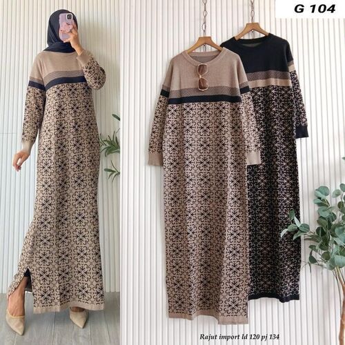 Kalila -  Freya Gamis Rajutan Wanita  / Gamis Rajut Wanita Terbaru Halus