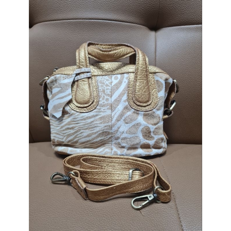 Tas Kulit jerapah asli berbulu mix sapi