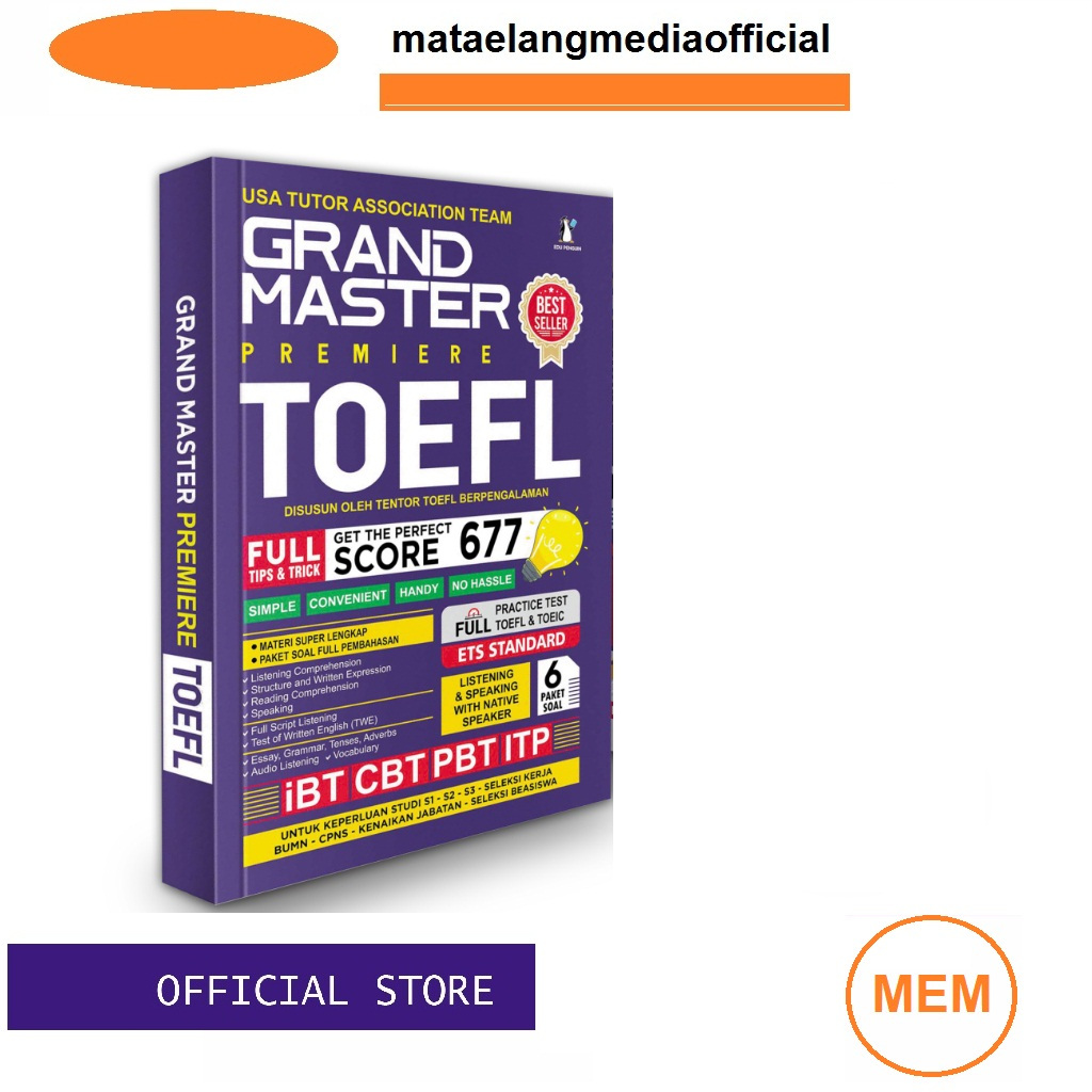 Buku Grand Master Premiere TOEFL TOEIC ITP iBT CBT PBT Standar ETS