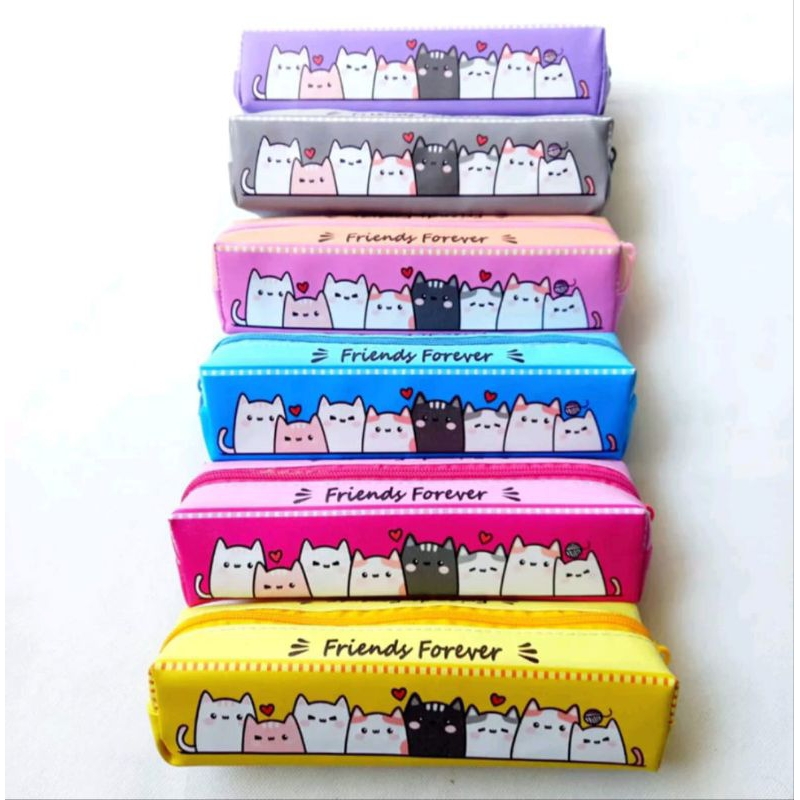 

Kotak Pensil Zipper Kartun Tempat Pensil Karakter Cat Friends Forever