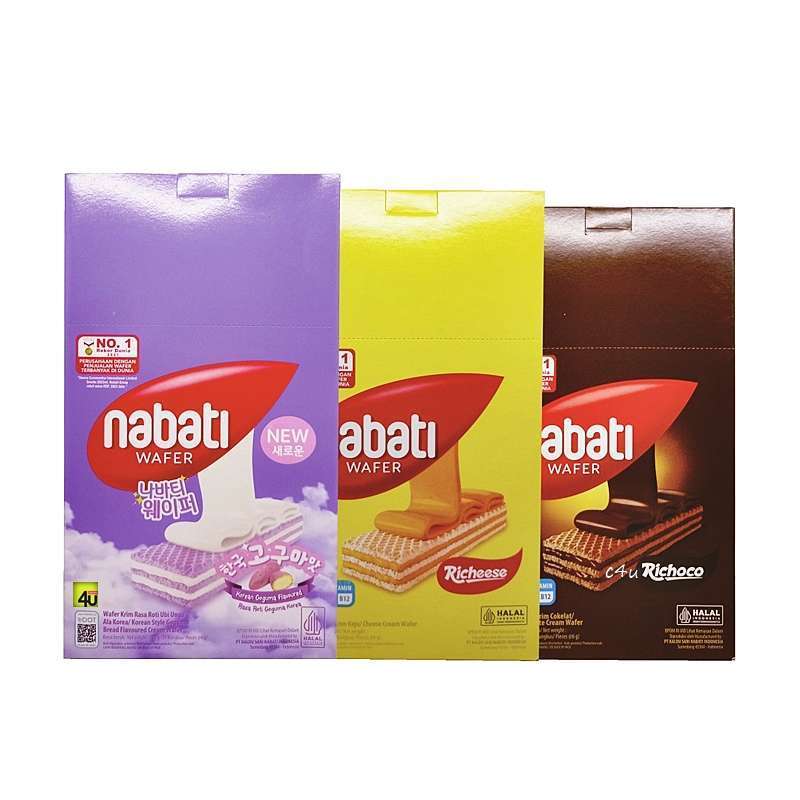 

Nabati Wafer Krim Korean Rasa Roti GOGUMA Ala Korea Ubi Ungu 6gr x 20pcs