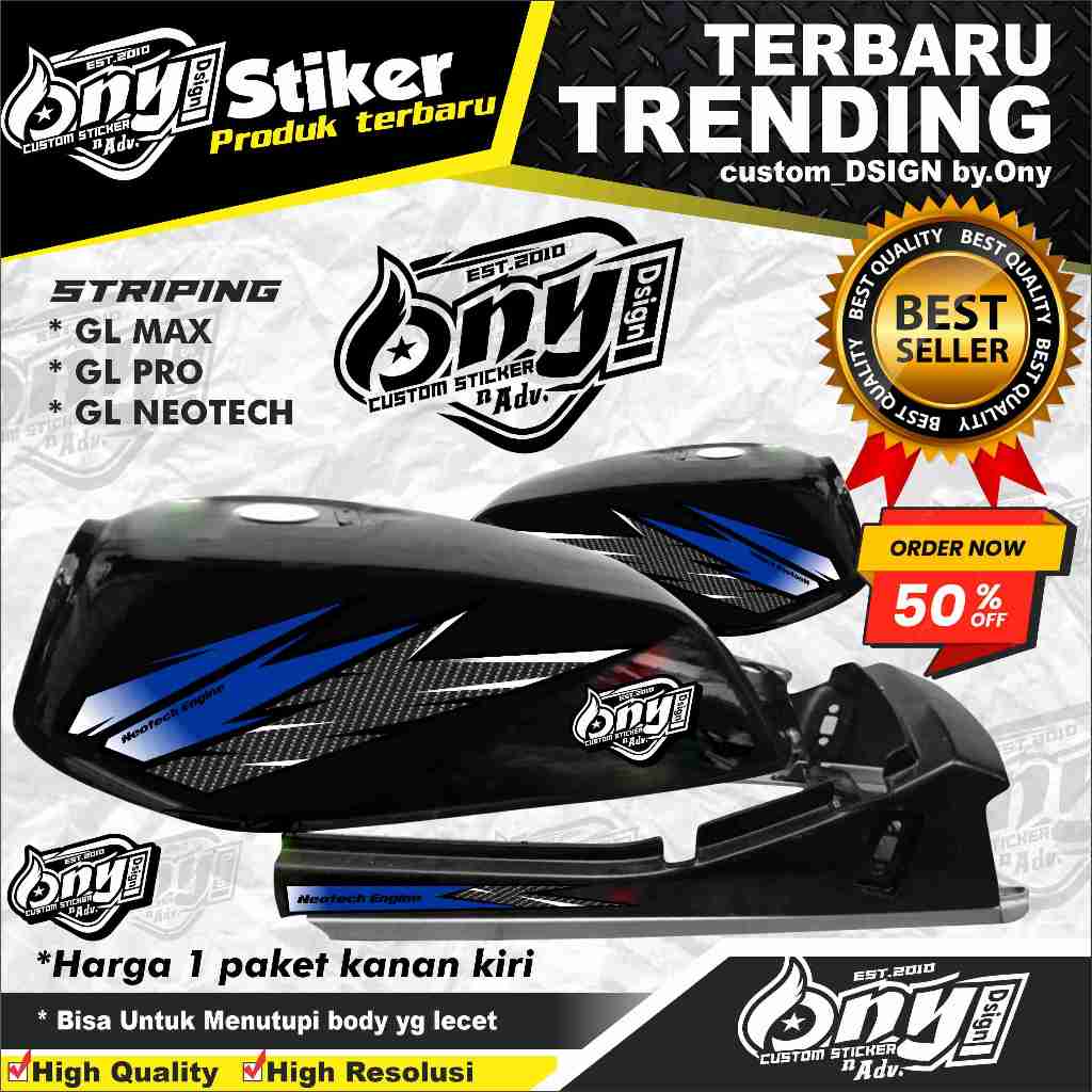 STRIPING GL MAX STIKER GL NEWTECH STIKER GLMAX STIKER MOTOR GL NEOTECH