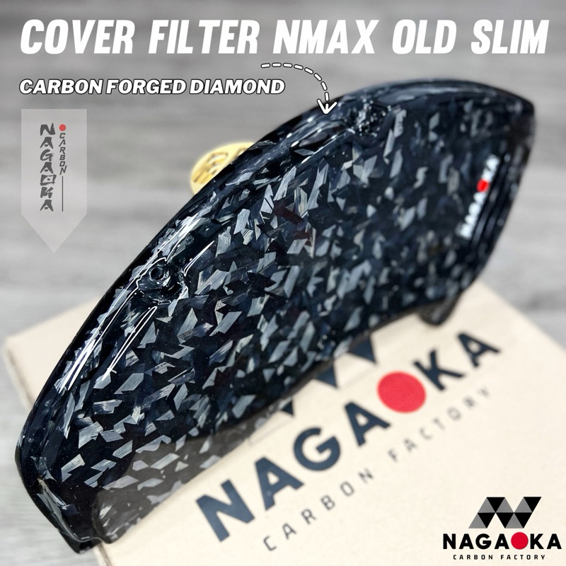 COVER FILTER NMAX OLD CARBON SLIM TIPIS KEVLAR CATUR SPREAD TOW FORGED HEXAGON TUTUP UDARA SARINGAN