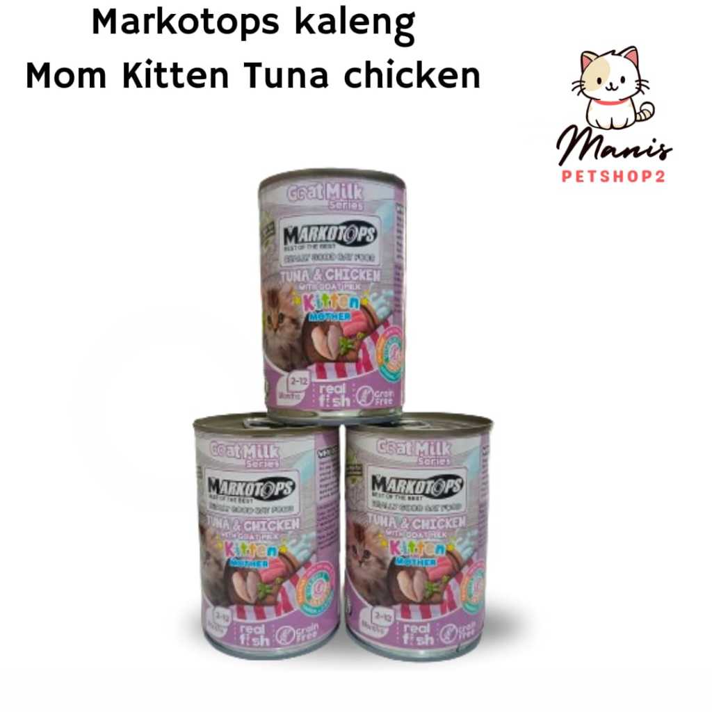 12pcs Markotops kaleng  kitten tuna chicken  Makanan Basah Kaleng Markotops Kemasan 400gram