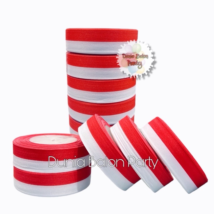 

NEW PROMO 1 ROLL Pita Satin Merah Putih 1 Inch Pita Merah Putih 25 Cm