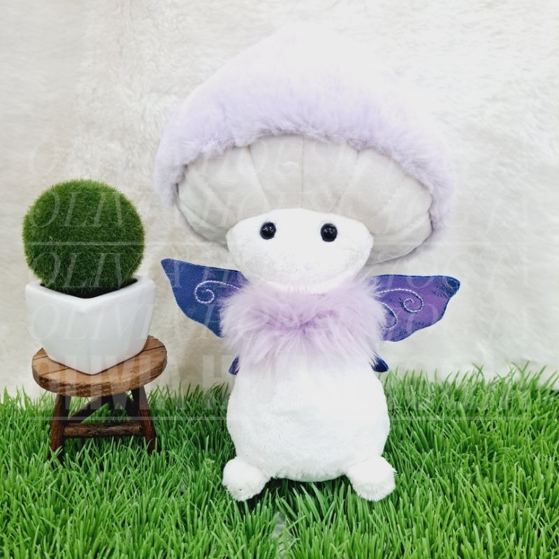 Boneka Jamur Peri Sayap Ungu Blink Boneka Jamur L Isi Pasir Boneka Jamur Putih Ungu
