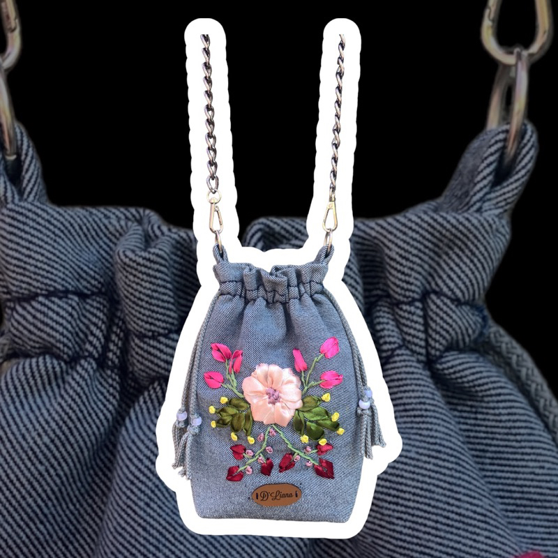Tas Serut Sulam Pita Handmade Satu Warna | D’liana | Manyks.color