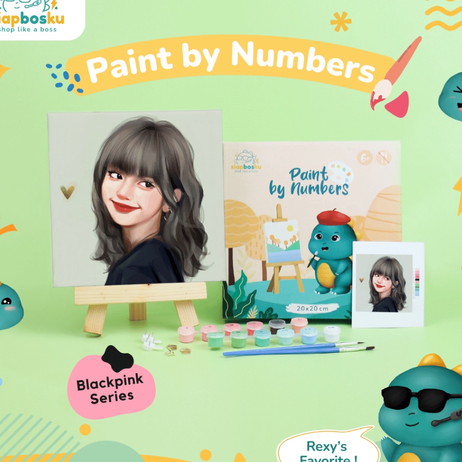 

DISCOUNT TODAY PAINT BY NUMBER 2x2 CM BLACKPINK SERIES KANVAS PAINTING KIT WITH FRAME SIAP LUKIS