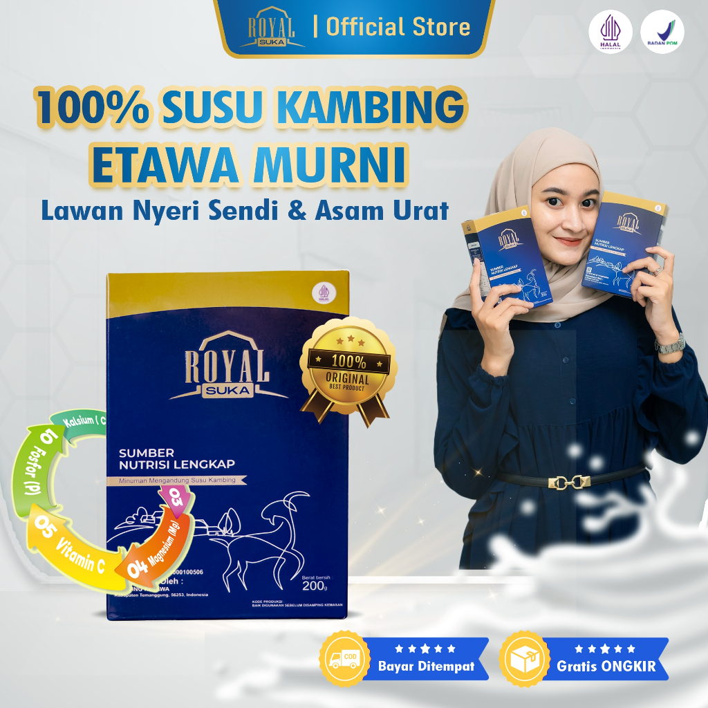 

ROYALSUKA - Susu sendi dan tulang - Susu perbaiki pernafasan - susu kambing etawa - susu nutrisi