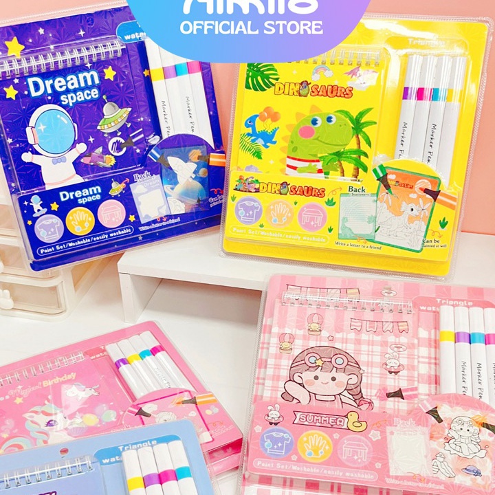

SEGERA BELI READY Aimilo Paint Set Buku Gambar Karakter Anak Buku Gambar Mewarnai Free Coloring Book Pen Maker Premium