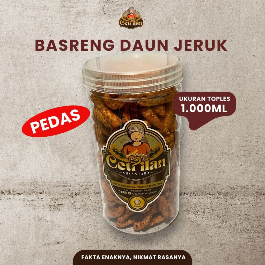 

[KEMASAN TOPLES 1000ML] Basreng Pedas Daun Jeruk