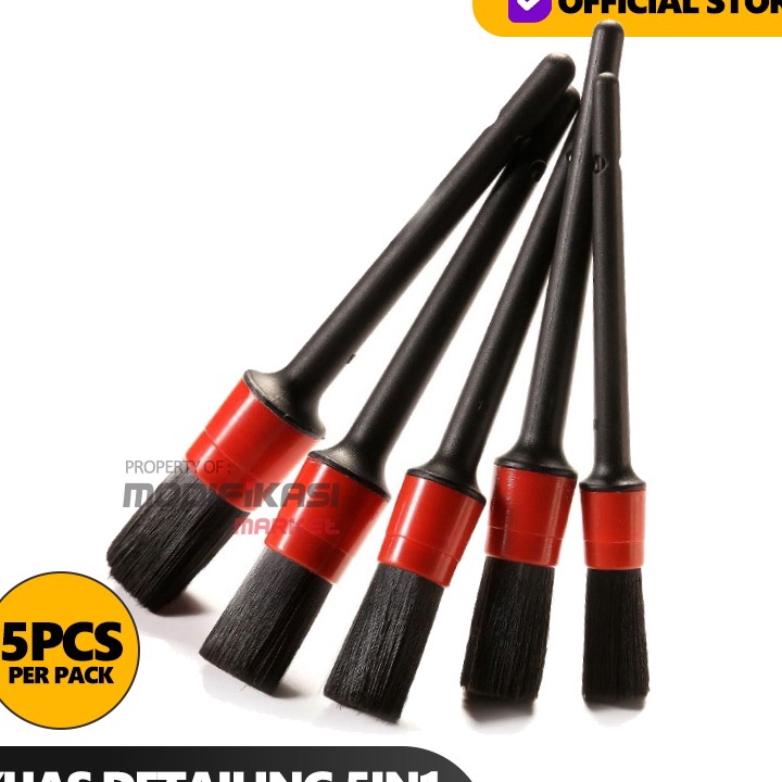 

GROSIR KUAS DETAILING SET 5 IN 1 DETAILING BRUSH ANTI BARET SIKAT KUAS 5 PCS