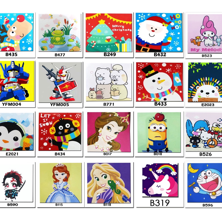 

SPESIAL AWAL TAHUN WPSBGS KARAKTER CHRISTMAS SUMIKKO GURASHI SNOW FLAKE PINGUIN PRINCESS UNICORN KARTUN PAINT BY NUMBER PAINTING BY NUMBERS DIY COLORING KIDS MELUKIS KANVAS ANAK