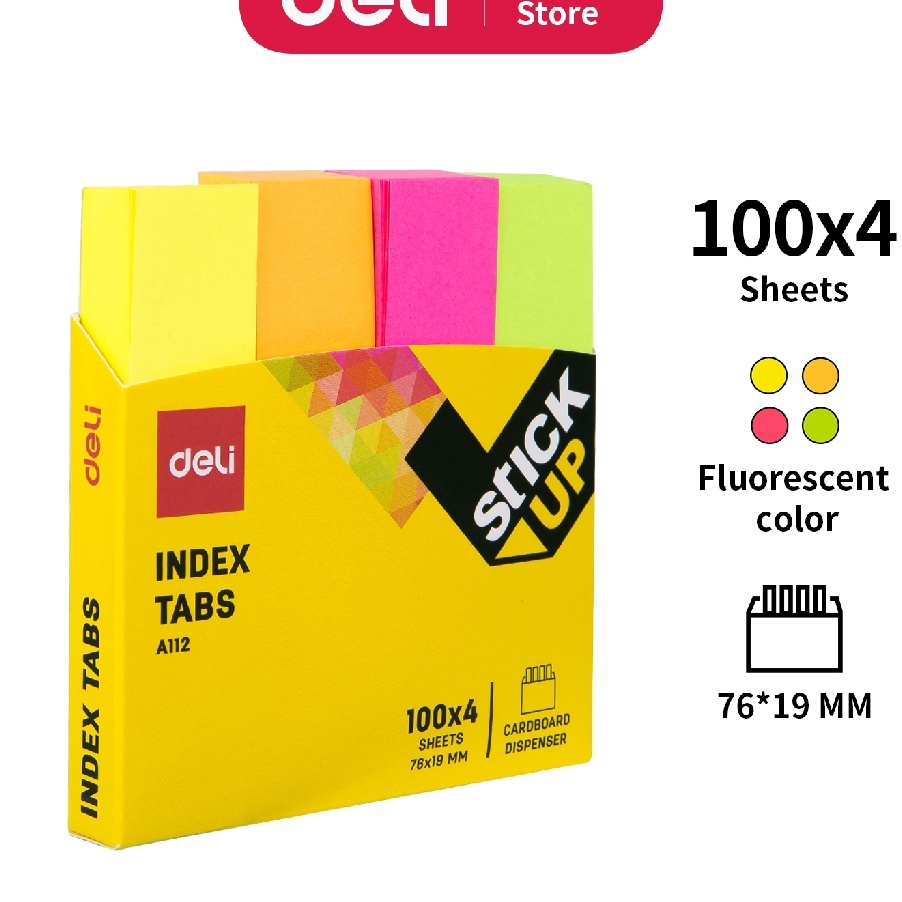 

DISCOUNT TODAY Deli Index Tab penanda warna cerah melekat kuat media yang ditempel tetap bersih 1sheet EA1122