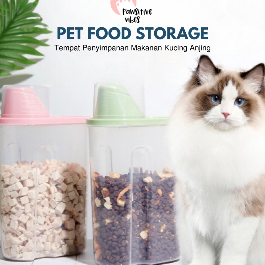 TERLARISSS Pet Food Storage  Tempat Penyimpanan Makanan Kucing Anjing  Pet Food Storage Jar  Toples 