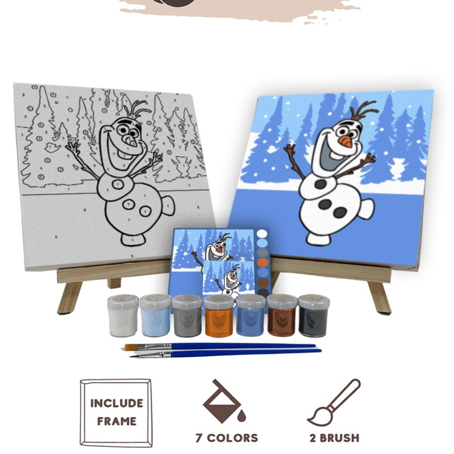 

KUALITAS OKE Paint By Number Kit Winter Olaf Cocoartid I Kanvas 2 x 2 cm