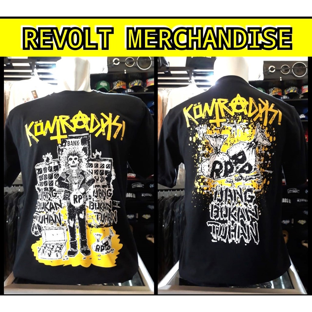 T-shirt KONTRADIKSI (uang bukan tuhan) , kaos KONTRADIKSI , kaos punk , kaos band