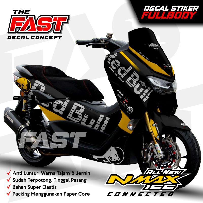 BISA COD Decal Stiker Motor Yamaha Nmax New Sticker Nmax New Full body bisa cod Nmax Redbull