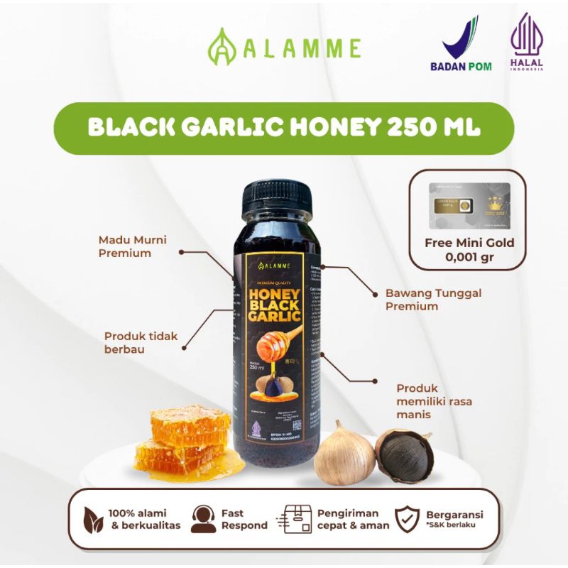 

Black Garlic Honey Madu Bawang Hitam Tunggal Lanang Premium Alamme (250ml)