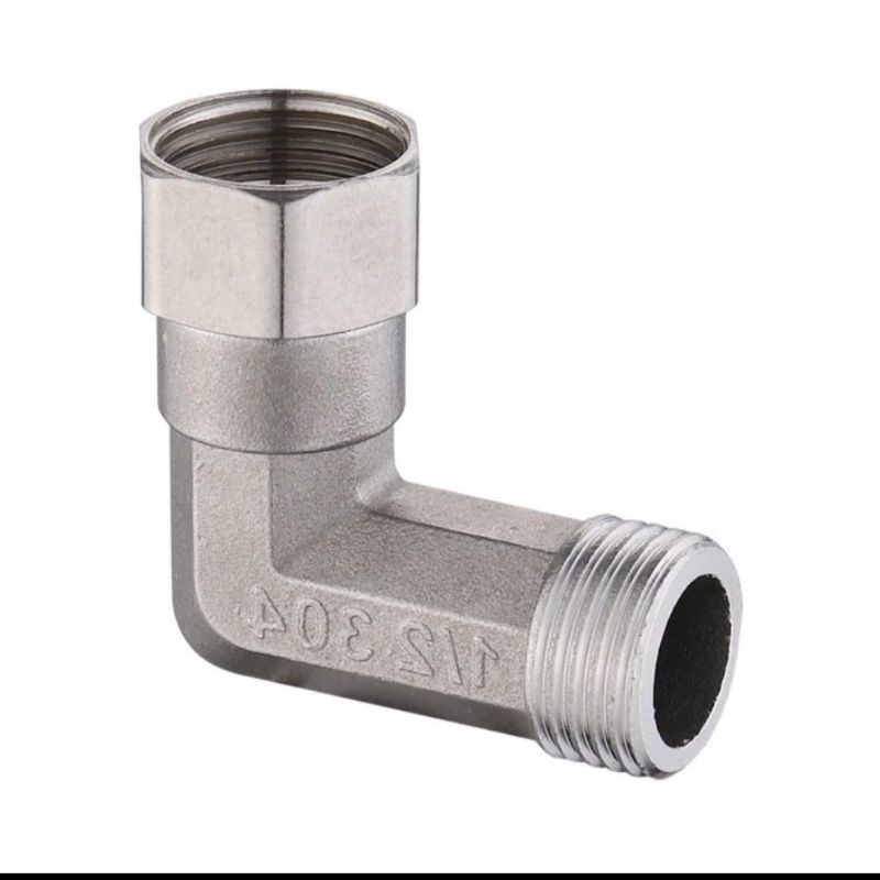Nepel Elbow mur stainless 304 / knee L mur 1/2 inch sambungan pipa fitting stainless asli orignal