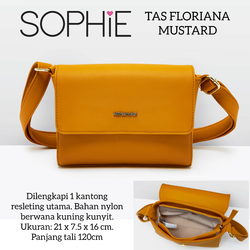 TAS FLORIANA MUSTARD SOPHIE MARTIN PARIS PROMO TAS SELEMPANG KUNING KUNYIT WANITA BAG