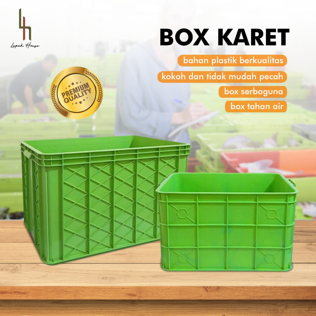 MPW Box Karet Besar / Box Plastik Serbaguna / Container Box Industri / Keranjang Industri / Krat Rap