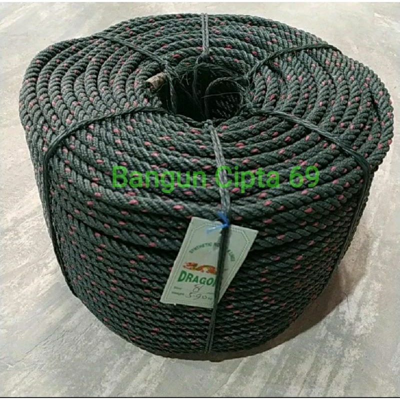 tali nilon hijau 7 mm/8mm tali tambang hijau